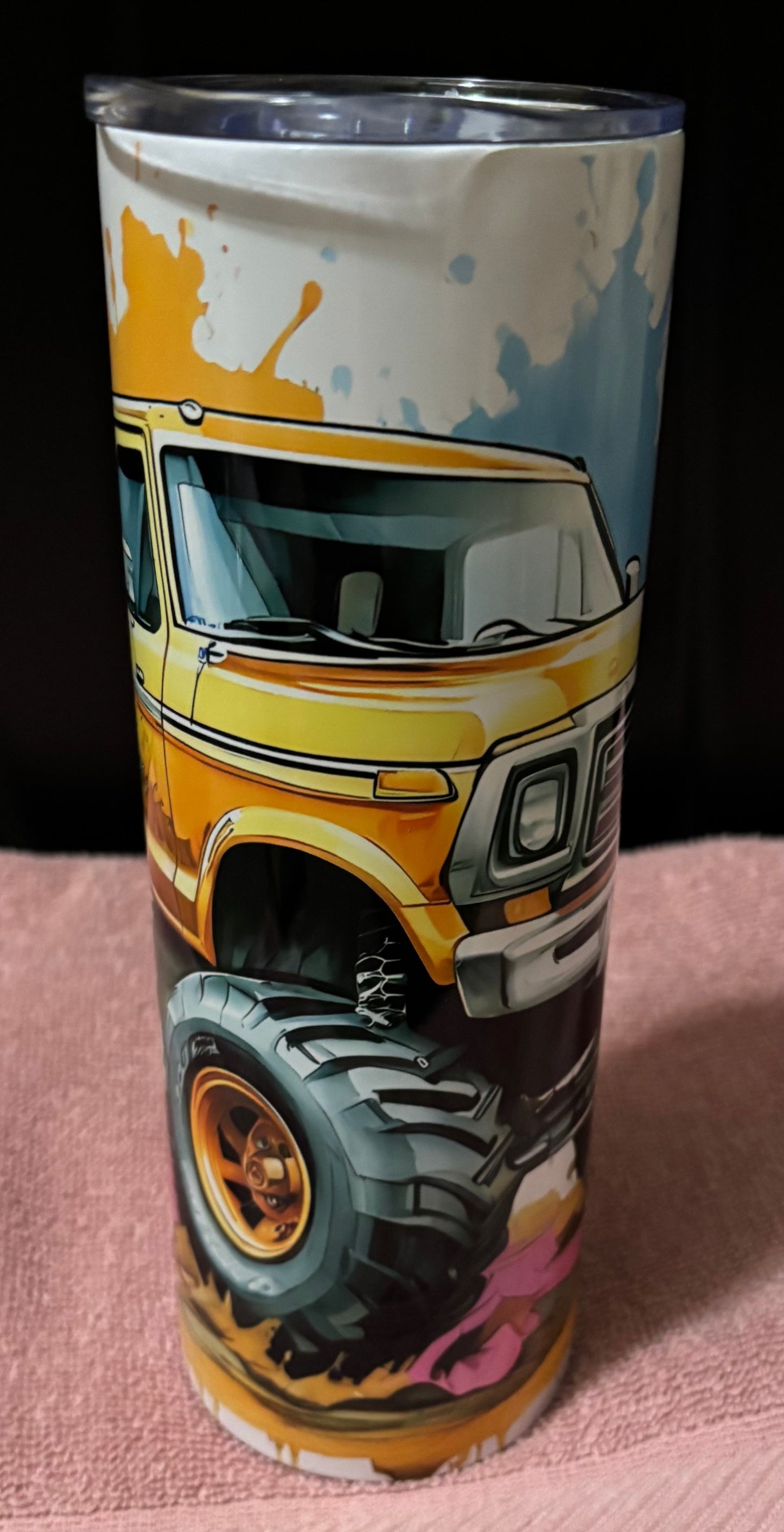 Monster truck 20oz skinny tumbler