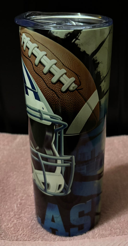 Dallas Cowboys Football 20oz skinny tumbler
