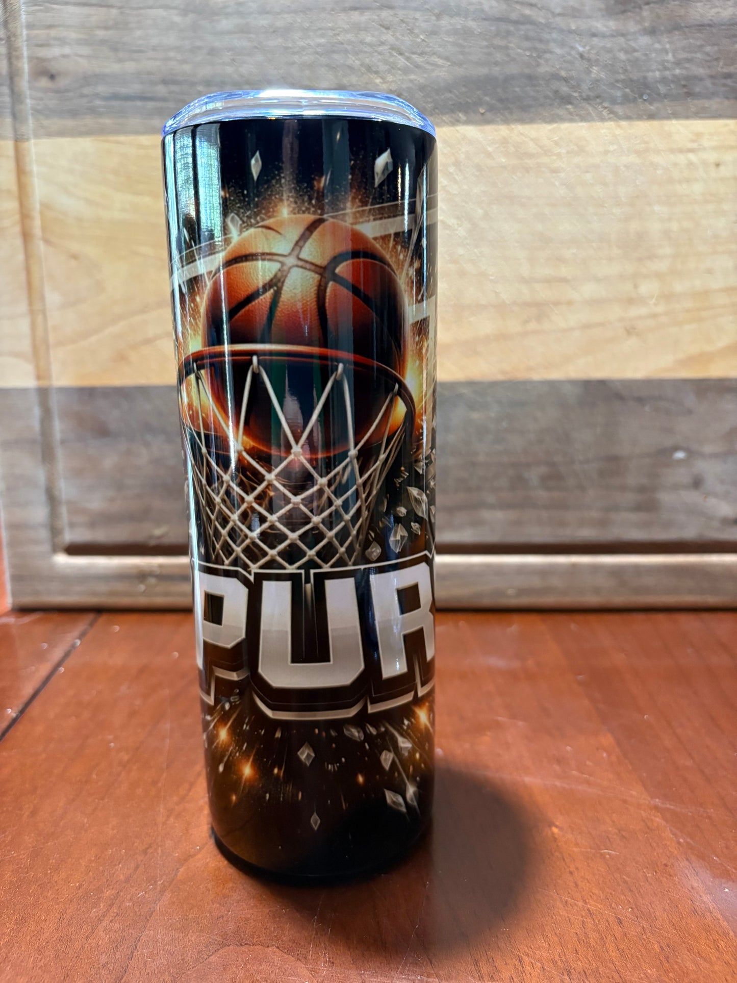 Spurs Basket 20oz skinny tumbler
