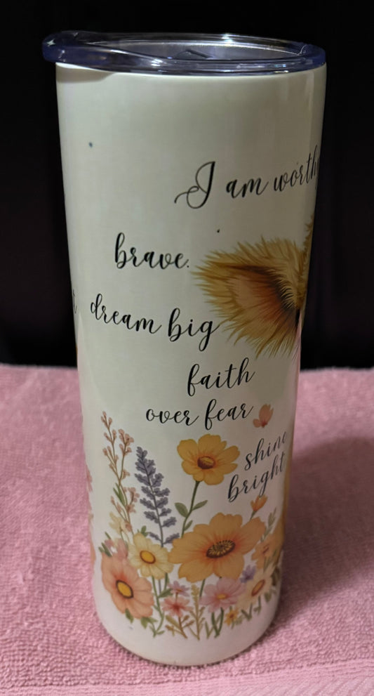 Faith cow 20oz skinny tumbler