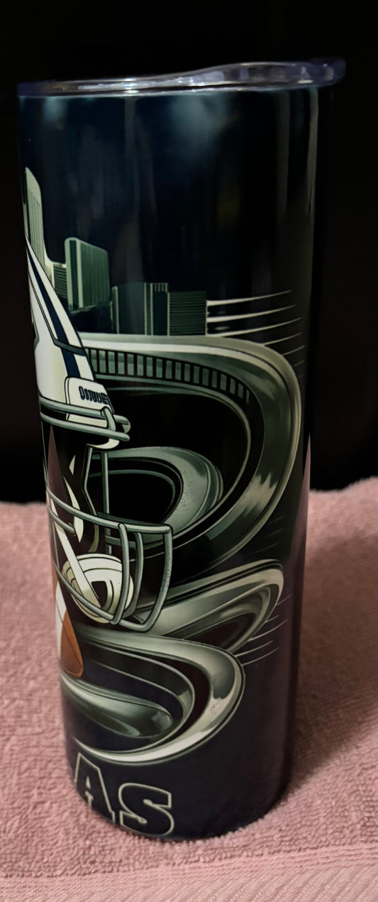 Dallas Cowboys Helmet Football Combo 20oz skinny tumbler