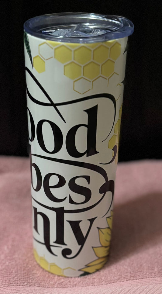Good Vibes 20 oz skinny tumbler
