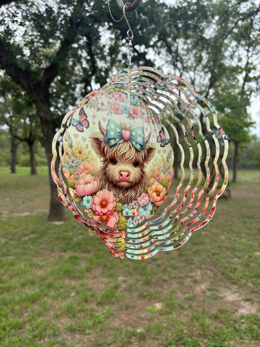 Cutie Cow 10” Metal Wind Spinner