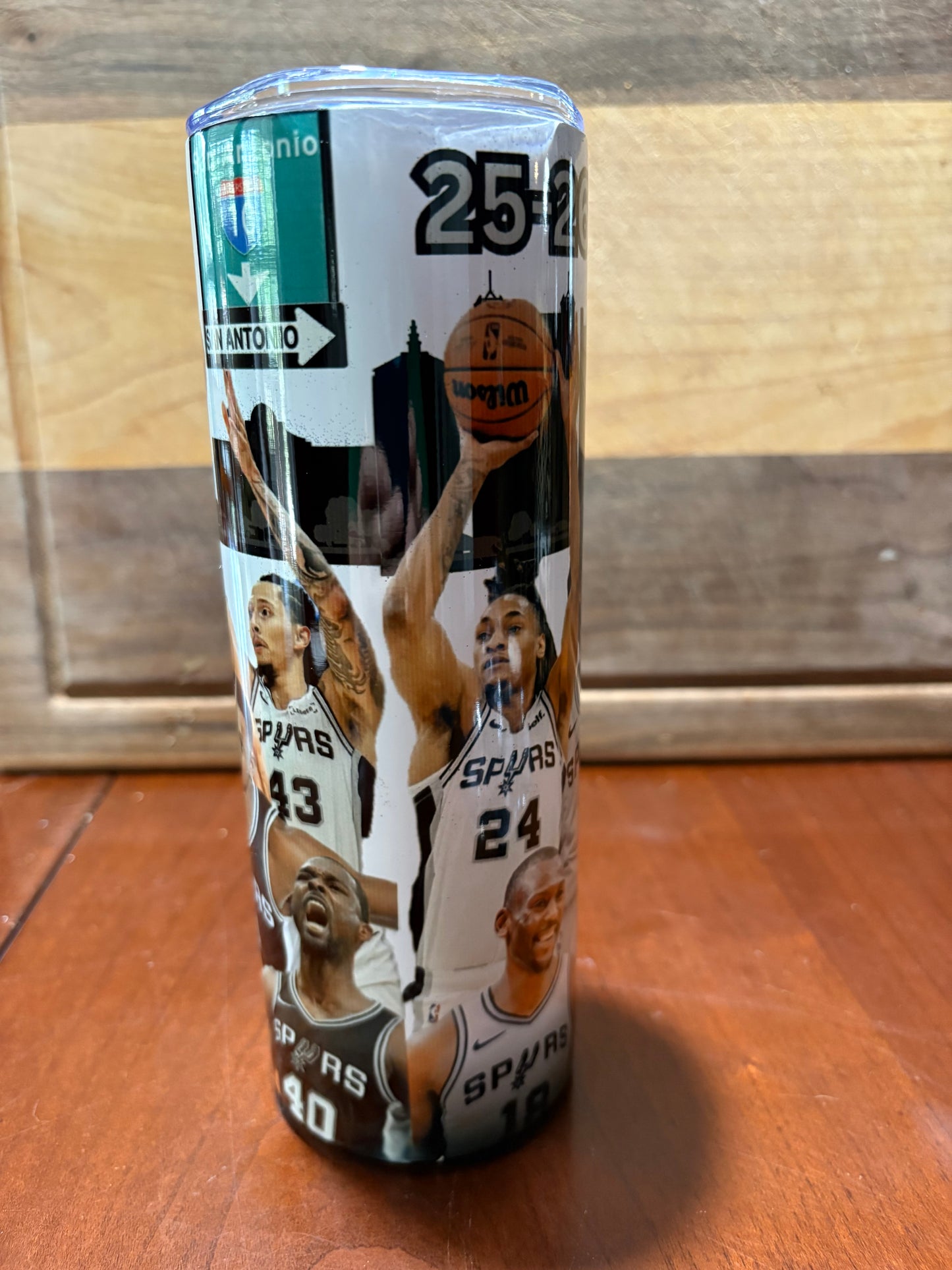Spurs Team 20oz skinny tumbler