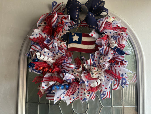 Patriotic 14” Ribbon Wreath
