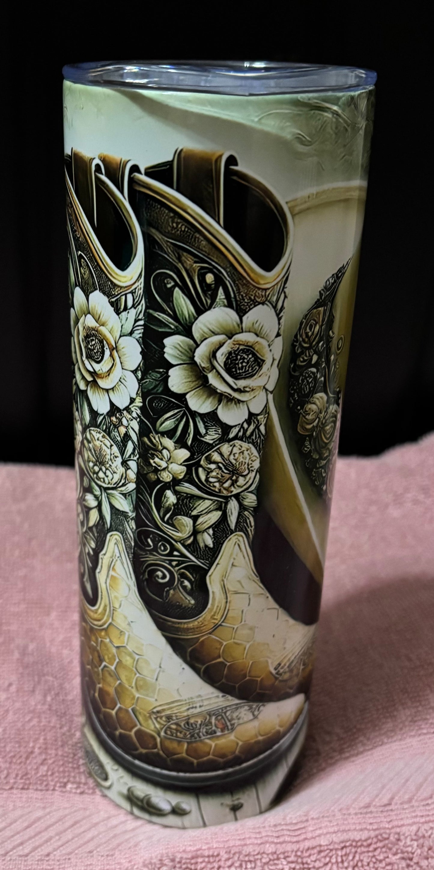 Cowboy Boots/hat 20oz skinny tumbler
