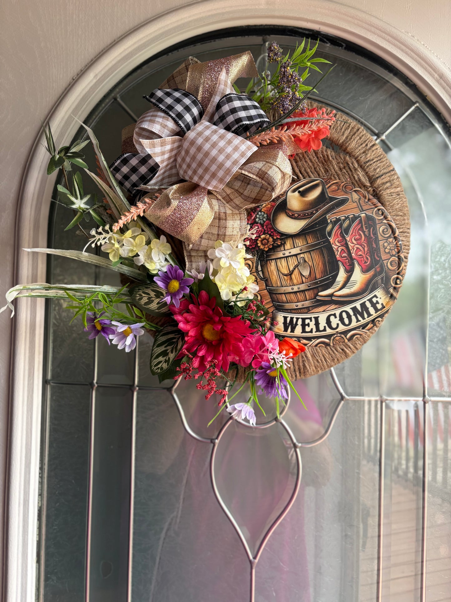 Country welcome wreath 12”