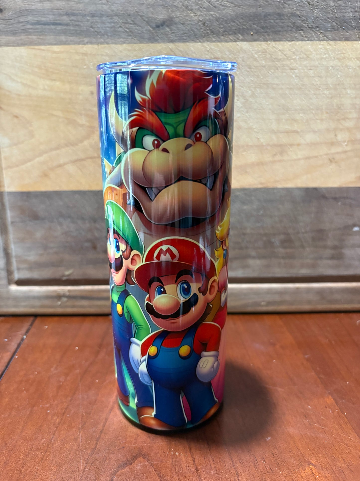Mario blue 20oz skinny tumbler