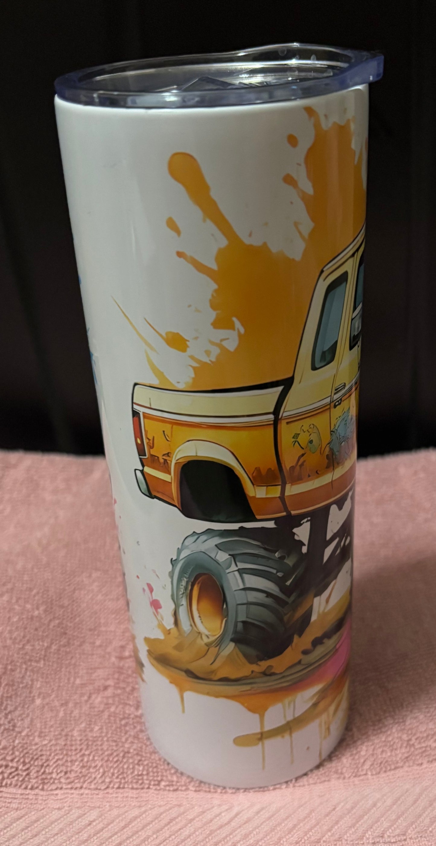 Monster truck 20oz skinny tumbler