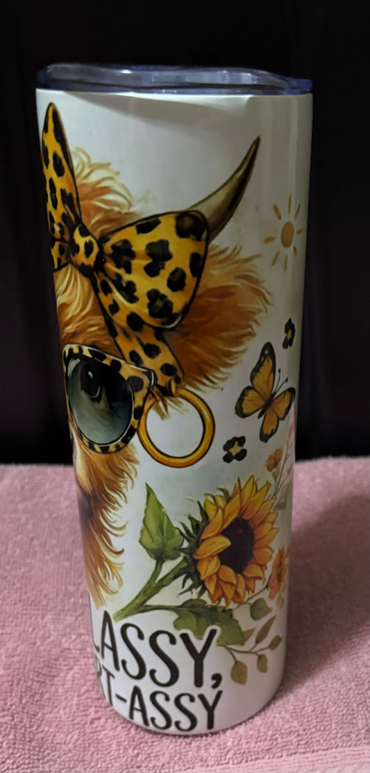 Stylin’ cow 20oz skinny tumbler