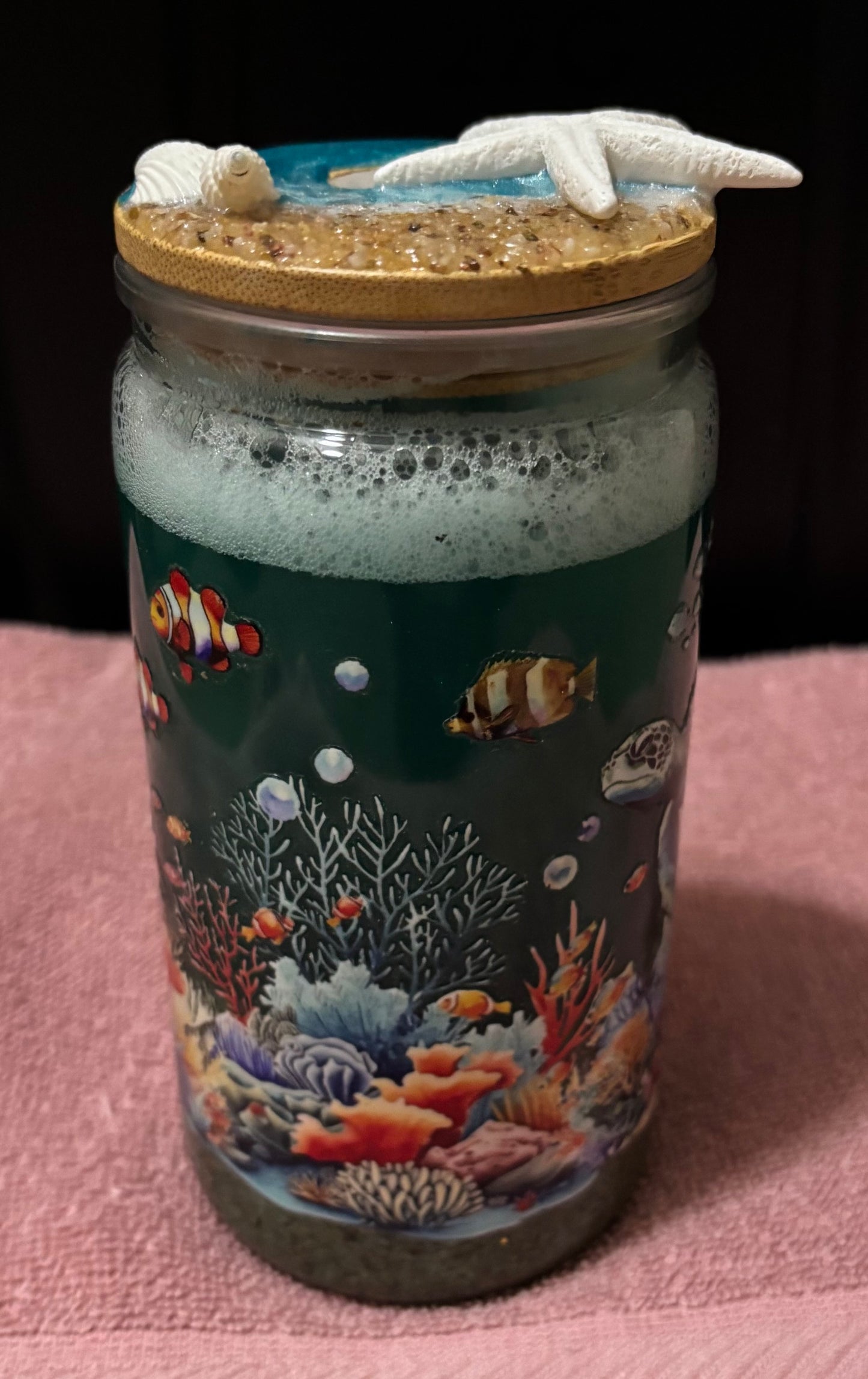 Sand dollar 16oz snow globe tumbler