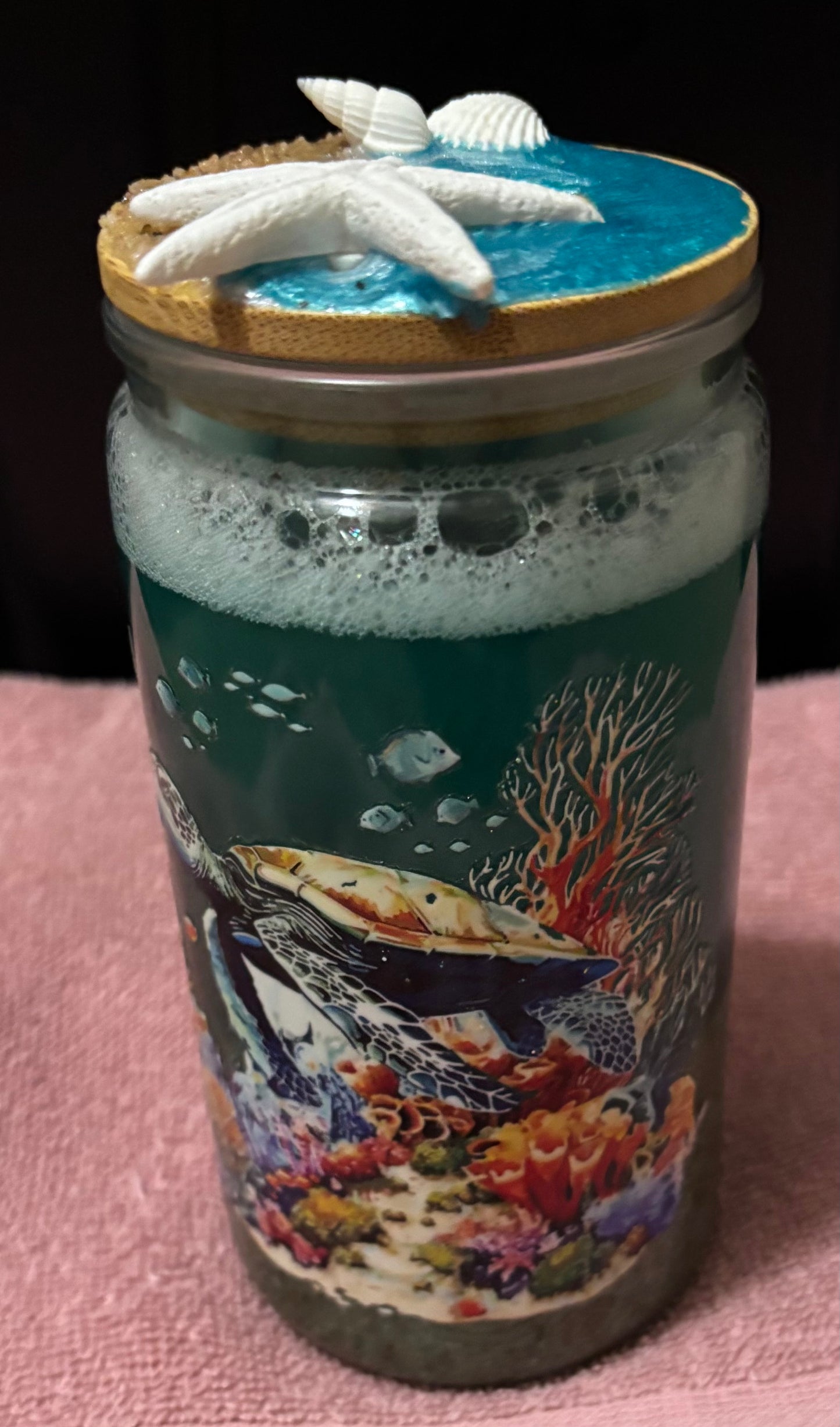 Sand dollar 16oz snow globe tumbler