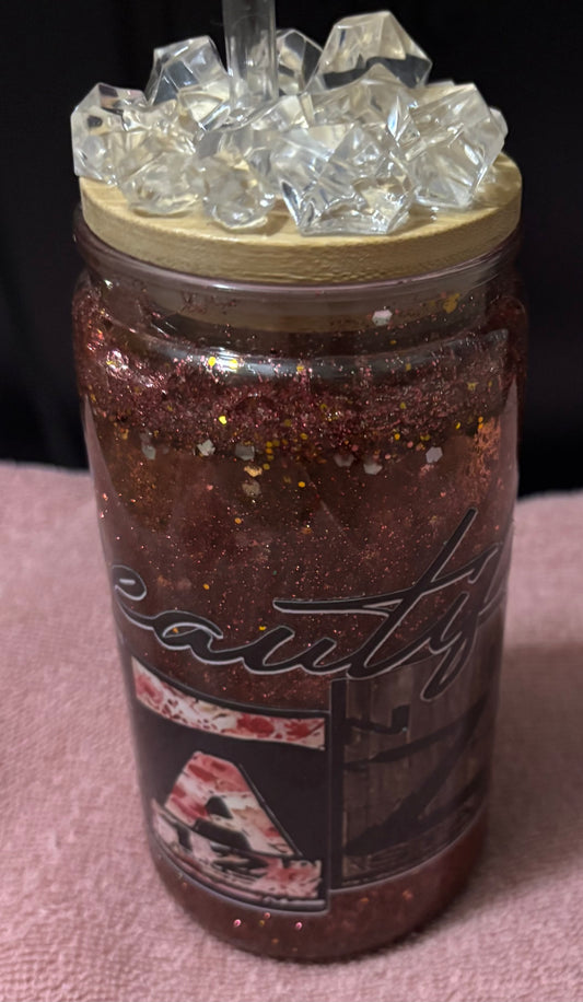 Beauty 16oz snow globe tumbler