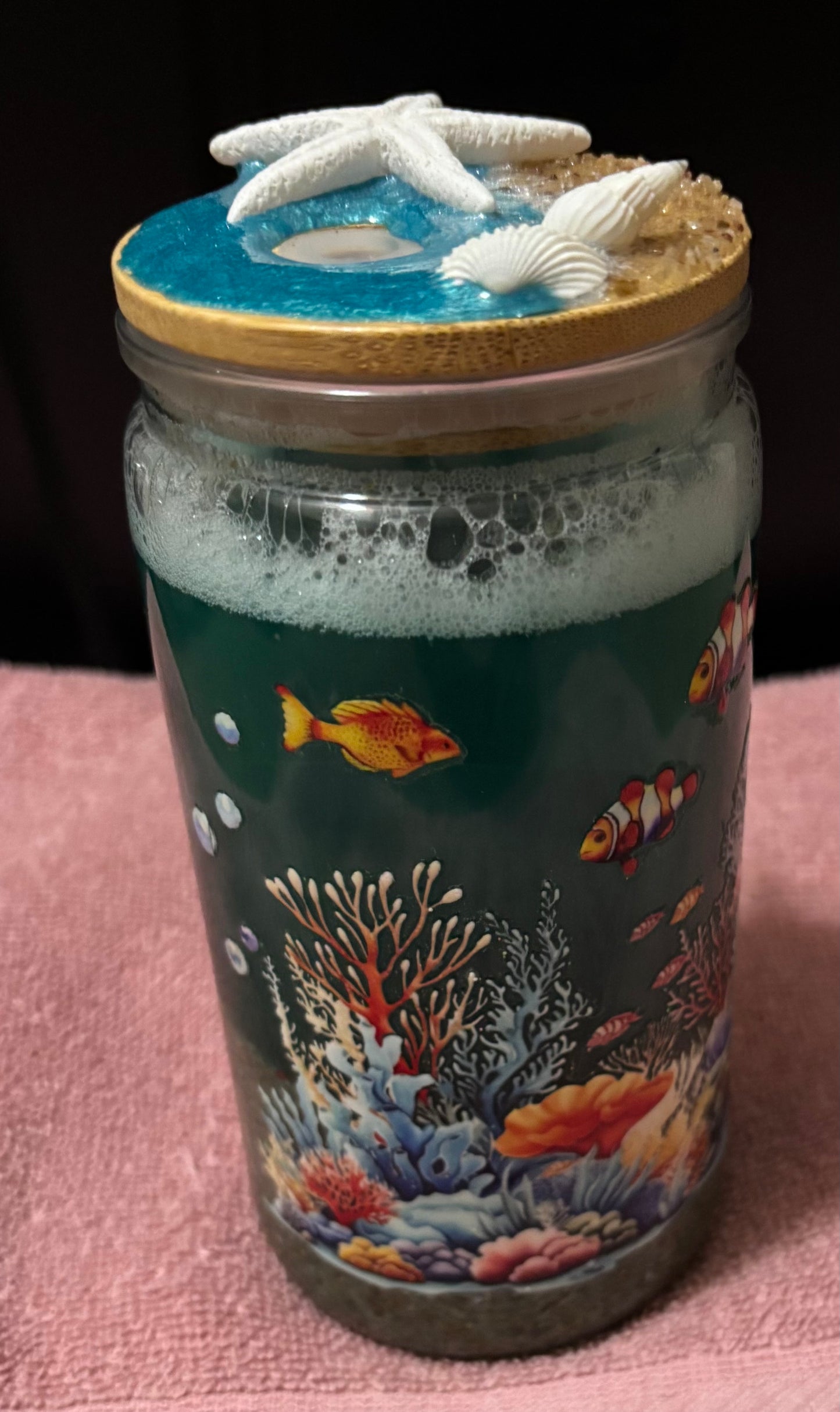 Sand dollar 16oz snow globe tumbler