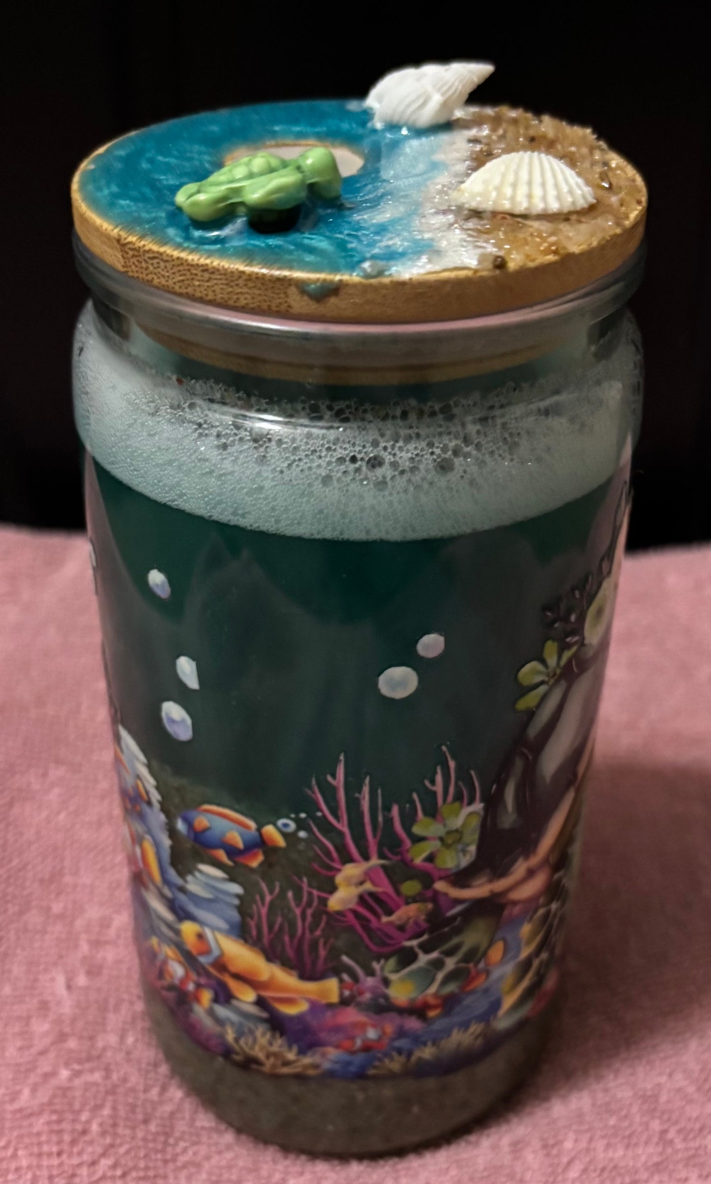 Turtle 16oz snow globe tumbler