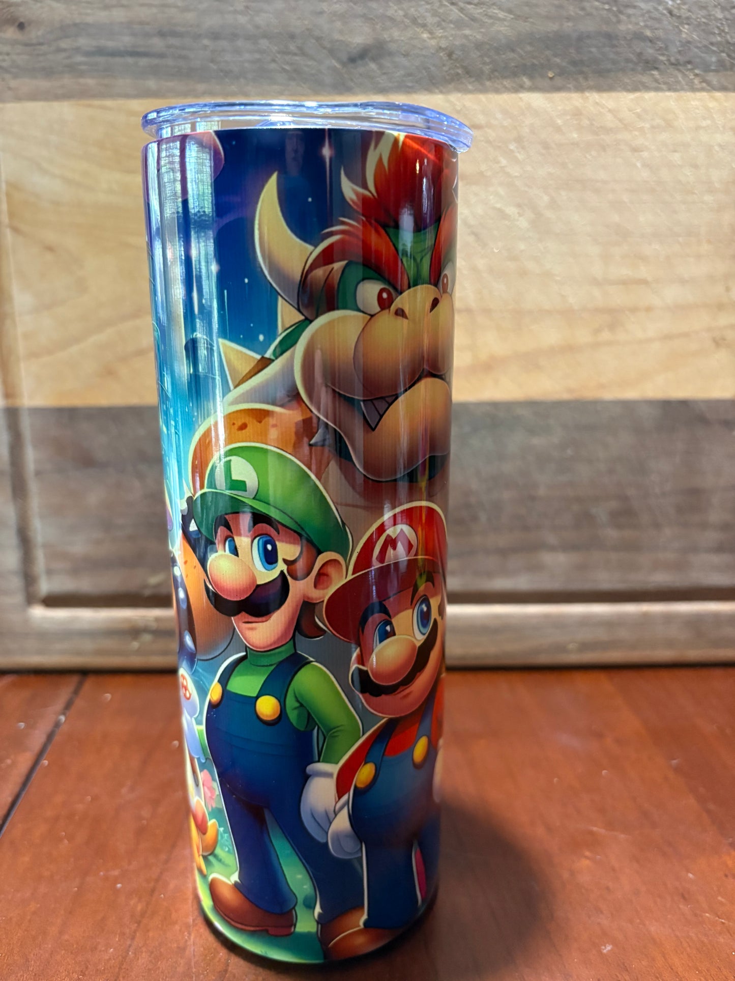 Mario blue 20oz skinny tumbler