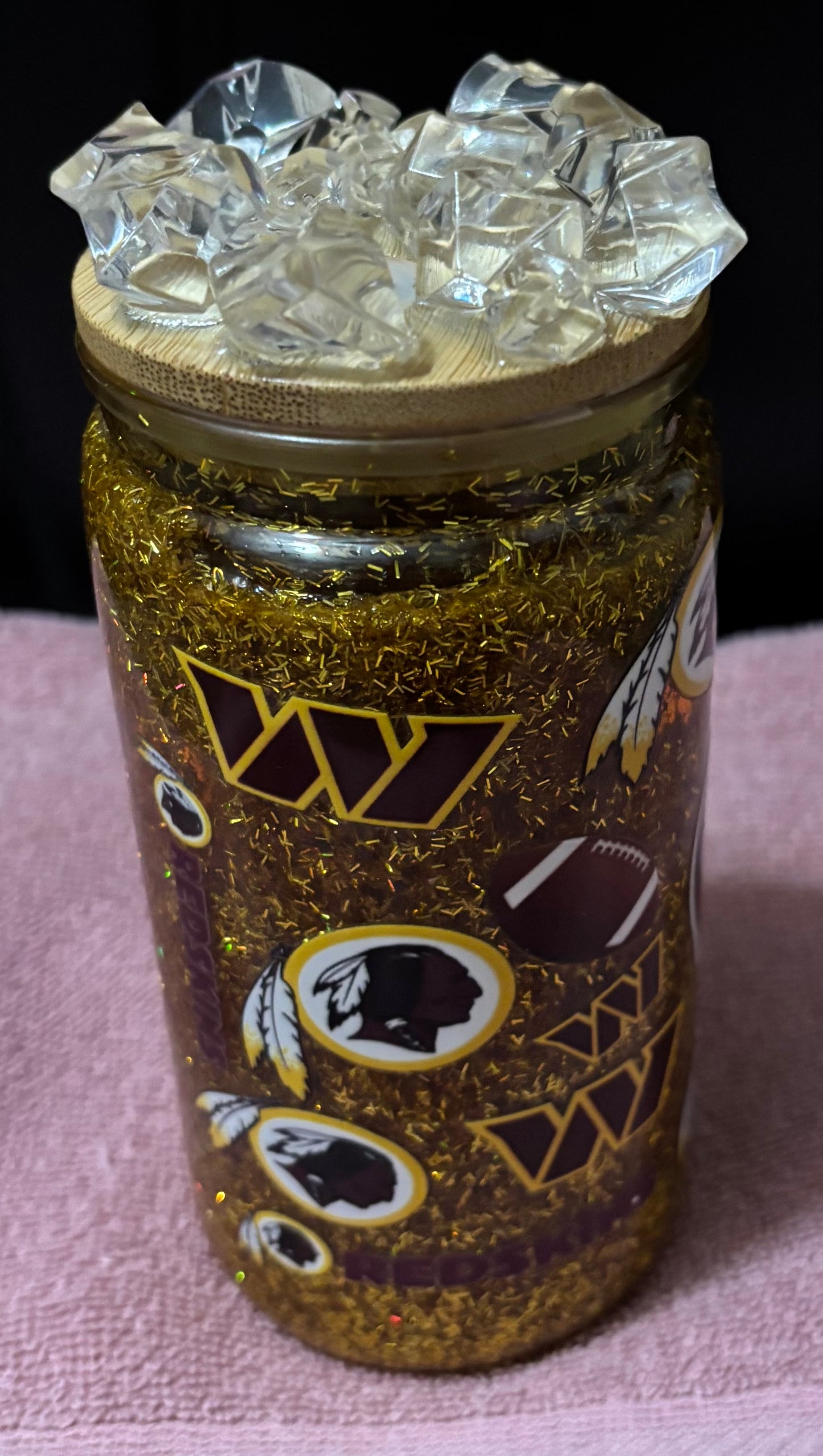 Washington redskins 16oz snow globe tumbler
