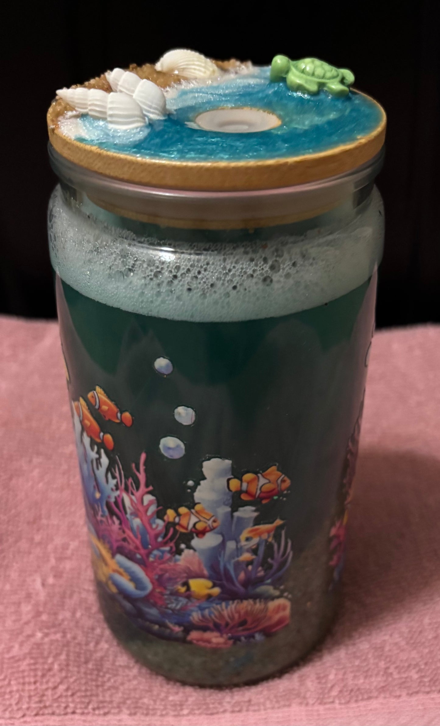 Turtle 16oz snow globe tumbler