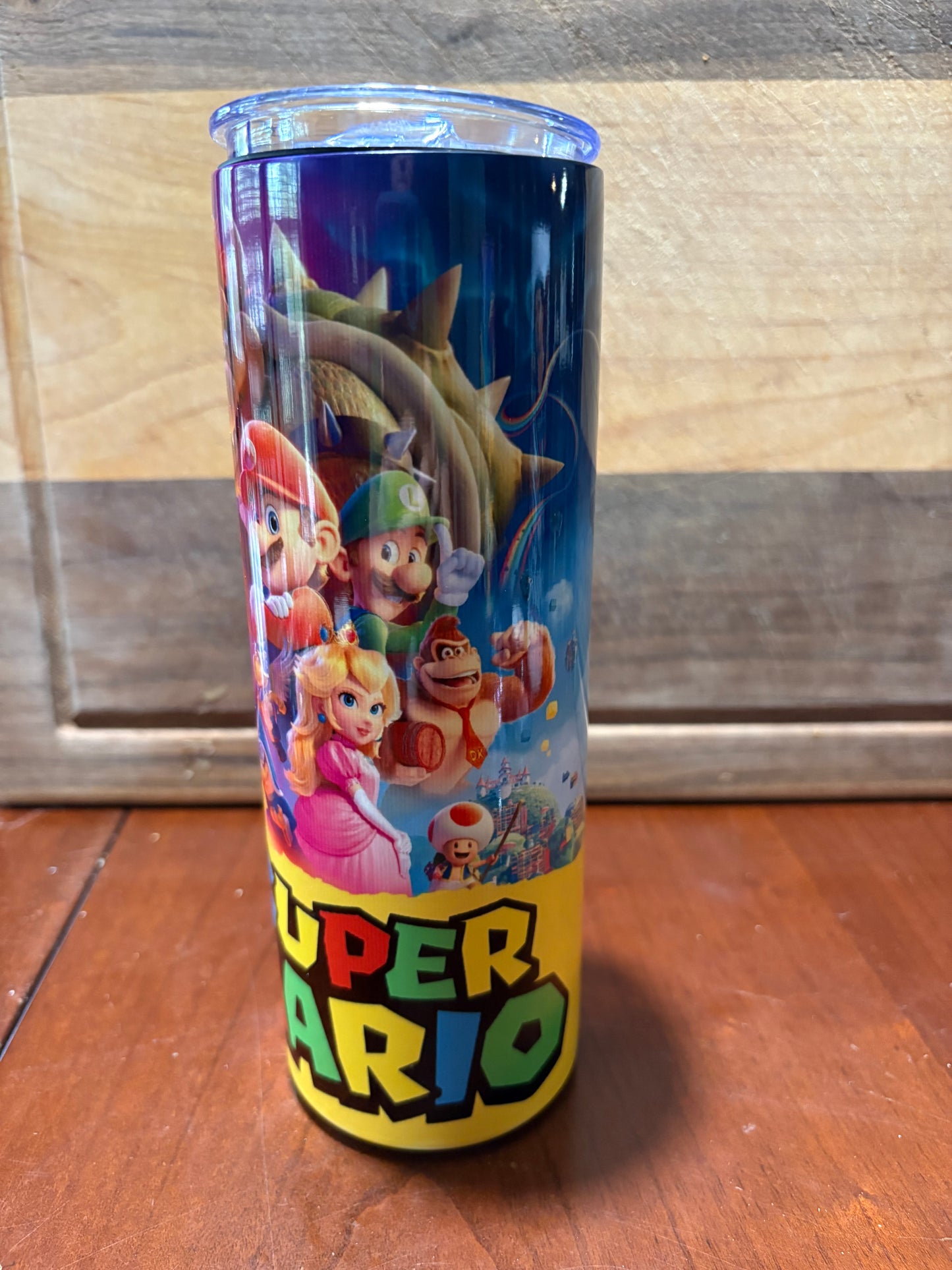 Super Mario Yellow 20oz skinny tumbler