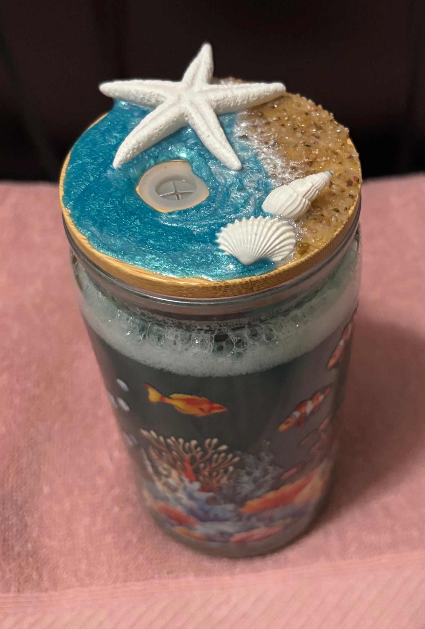 Sand dollar 16oz snow globe tumbler
