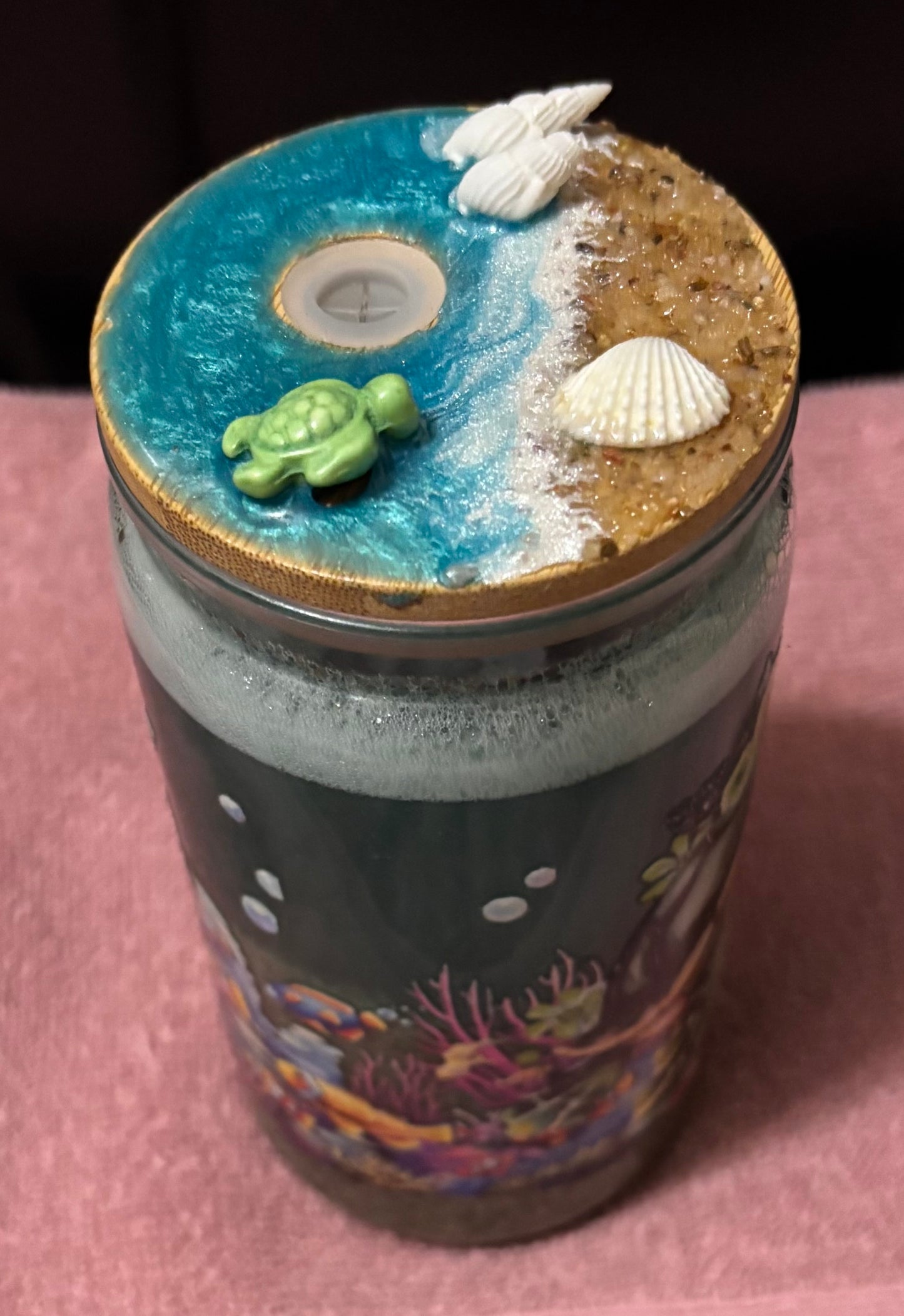 Turtle 16oz snow globe tumbler