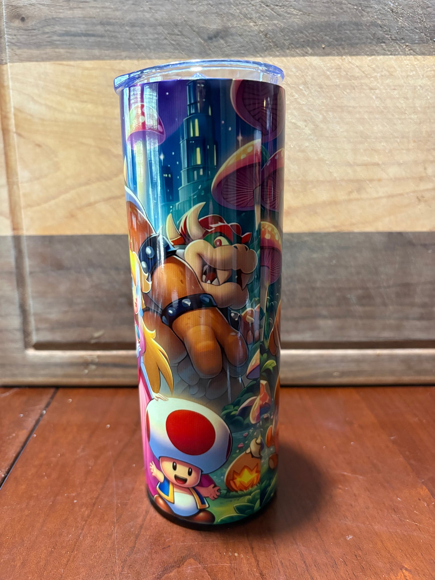Mario blue 20oz skinny tumbler